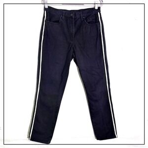 Blank NYC Women‎ Jean 28 Tapered The Rivington High Waist Striped Black Ankle